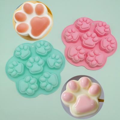 China Disposable Cute Animal Paw Print Shape Fondant Cake Decorating Tools Soap Candy Chocolate Jelly Cake Mold Molds for sale