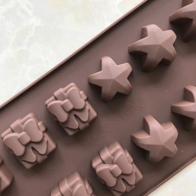 China Home Appliance 12 Cavities Christmas Chocolate Mold Fondant Molds DIY Candy Mold Cake Decoration Tools Kitchen Baking Accessories for sale