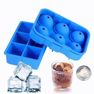 China Home Appliance A213 Reusable Keep Kettle Drinks Whiskey Easy Chilling Skull Ice Cube Trays Release 2 in 1 Ball Silicone Ice Ball Maker for sale