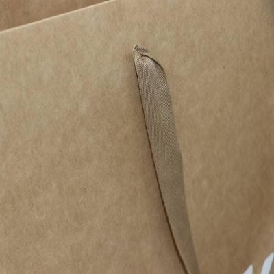 China Recyclable Gift Wrapping Paper White / Brown Portable Shopping Paper Bags With Handles For Clothing for sale