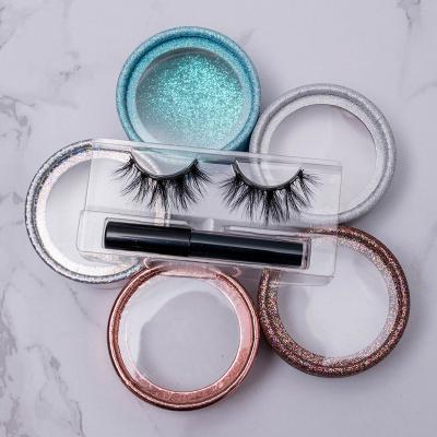 China Yiernuo Natural Soft 2021 New Styles Sales Eyelash Sellers Hot Factory Good Quality 3D Custom Box Magnetic Eyelashes With Eyeliner for sale