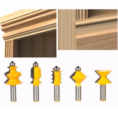 China L-N038 5PCS/SET DIY Wood Trimming and Cutting Shelf Mount and Dark Edging Woodworking Tools Router Bit Table Edge Bit Door Knife Woodworking Processing computer numerical control for sale