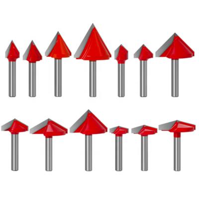 China L-N108 6mm 3D Cutting Tungsten Carbide Engraving Bit V Groove Router Bit 3d CNC Router Wood V Shape End Mill for sale