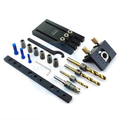 China New Hole Wood Drilling Woodworking Finger Jig Set Drill Guide Marker Jig Master Broaching Kit For Wood for sale