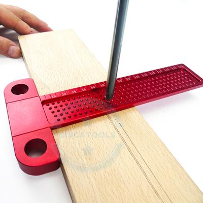 China Woodworking Scriber T Type Ruler 160mm Woodworking Scriber Hole Scribing Gauge Aluminum Alloy Measuring Tool for sale