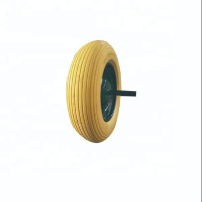 China 14 Inch Flat Free Long Axle PU Wheel for sale