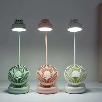 China Pet Lamp Fan Rechargeable Battery Multiple FunctionTable Lamp Car With Fan Desk Lamp Fan for sale