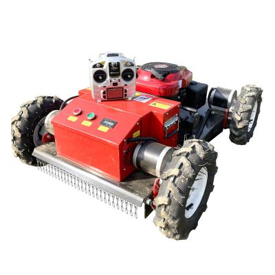 China Garment Shops High Quality Land Overgrown Grass Cutter Grass Crawler Remote Control Lawn Mower for sale