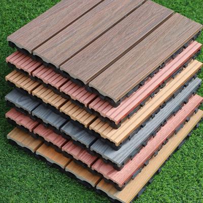 China Waterproof Outdoor Wood Grain Decking Decking Floor Tile/DIY DIY Wood Flooring for sale