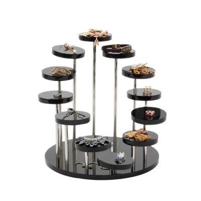 China Jewelry Packing Custom 2021 New Acrylic Jewelry Display Set For Necklace Earrings Ring Counter Display Stand Holder Necklace Rack for sale