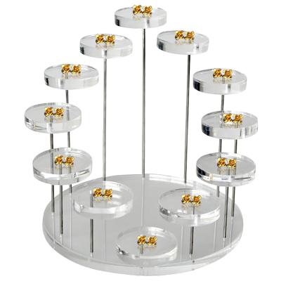 China Eco-friendly Multi-Layer Acrylic Gemstone Display Cabinet Jewelry Pendant Display Stand Earring Stand For Logo Block for sale