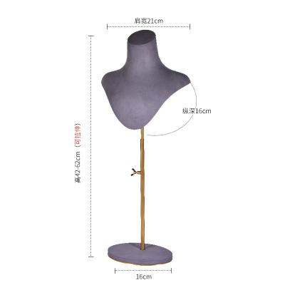 China High Quality Gray Metal Portrait Adjustable Leather Earrings Jewelry Display Rack Stands Retail for sale