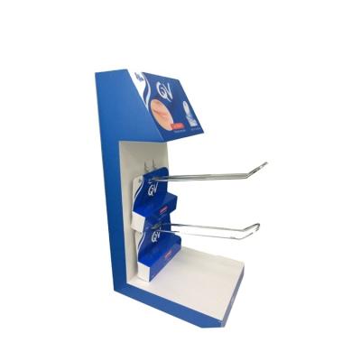 China Shields Sneeze Clear Blue PVC Guard Foam Board Cosmetic Shop Display Rack Holder for sale