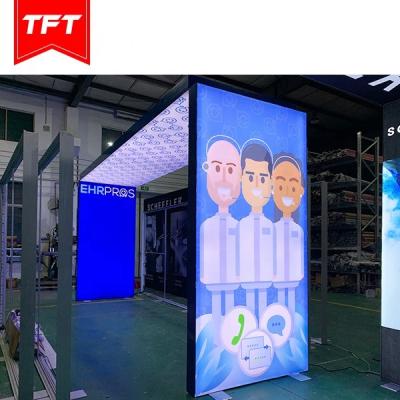 China Custom Aluminum Modular Frameless Led Light Box Fabric Trade Show Booth 10x10 Elegant Appearance for sale