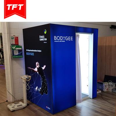 China Stylish Appearance TFT Systems 6'x4'x7 Custom Design Aluminum Illuminated 3D Scan Body Room Light Box Booth for sale