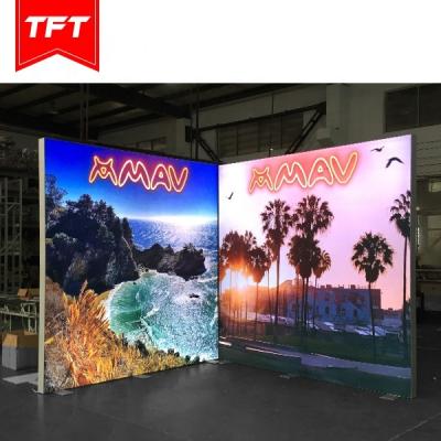 China Stylish Appearance Portable USA Metal Frame Light Box For Exhibition Booth Movable Freestanding Backlit Display 10Ft for sale