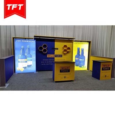 China Elegant Appearance Easy To Install Customized Portable Textiles Frame Led Illuminated Trade Show Display Stand De Feria for sale