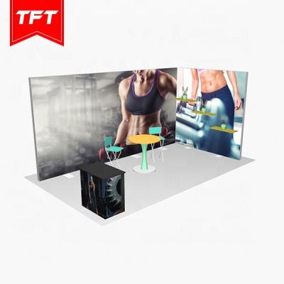 China Custom Printed Stylish Appearance 10X20 Advertising Backdrop Portable Adjustable Free Backlit Wall Display for sale