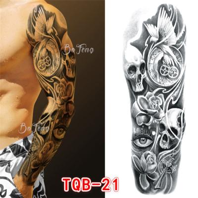 China Waterproof Temporary Body Art Tatoo Flower Rose Lotus Women Men Girl Full Of Amazon Tattoo Sticker Large Arm Sleeve Temporary Tattoo for sale