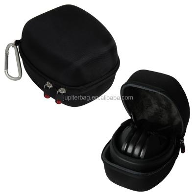 China EVA+Nylon Black Nylon Cover EVA Earphone Earmuff Zipper Case for sale