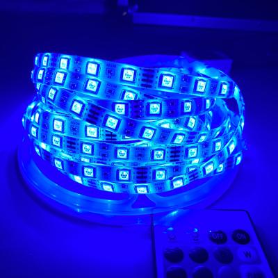 China LANDSCAPE led strip RGB 60leds/m 14.4w/m 12v/24v 5050 led strip light flexible led strip RGB with IR remote controller power for sale