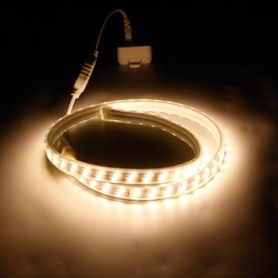 China LANDSCAPE 2835 Three-Row Strip 220v High Voltage Soft Warm White Dimmable Flexible Led Strip Lights for sale