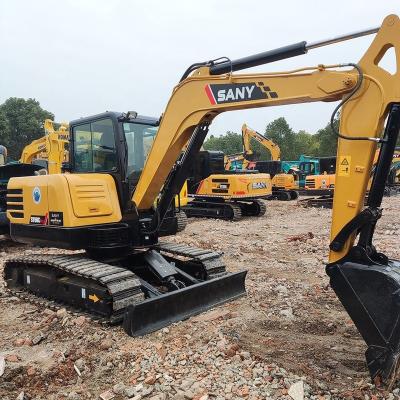 China Mini SANY Hot Sale 6Ton Land Mobile Used Machine SY60 Small Excavators With Low Price 0.28MÂ ³ for sale