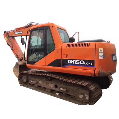 China south korea 15 ton used dh150lc-7 excavator second hand low price doosan crawler with bucket 0.28-0.75 for sale