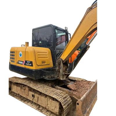 China Used SANY Mini 6 Ton SY60C Crawler Excavator Compact Digger Machine / Sany SY 60C Micro Excavator SY60 SY 60 0.1-0.28mÂ ³ for sale