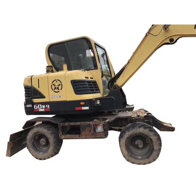 China Small Contruction site Korea high quality used hyundai60W-9 excavators backhoe wheel 6tons second hand hydraulic excavators for sale