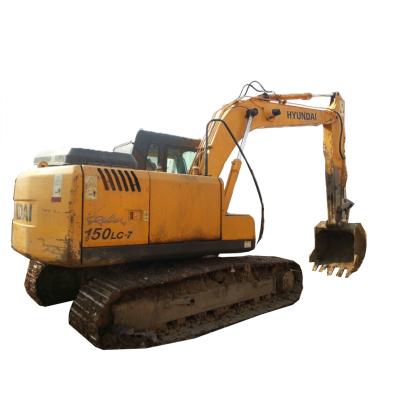 China South Korea Used HYUNDAI150-7 15ton Backhoe Hydraulic Crawler Used HYUNDAI150 Excavator For Sale 0.6mÂ ³ for sale