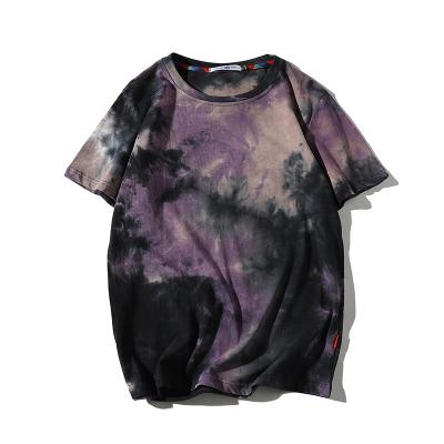 China Plus Size Round Neck Short Sleeve Tie Dye Printed T Shirt Large Size Light Style Casual T-shirt for sale