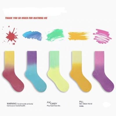 China New Arrival Fashion Breathable Tie Dye Breathable And Anti-slip Knitted Socks For Women for sale