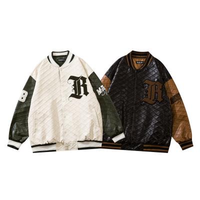 China New Trend Regular Men's Leather Jacket Baseball Jacket for sale