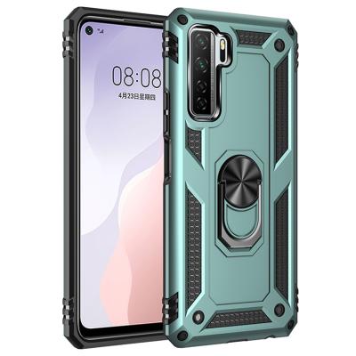 China High Protection Mobile Phone Dual Color TPU PC Design Phone Case For Huawei Mate 40 Pro+ Luxury With Metal Ring Kickstand Mobile Phone Cover For nova 8i for sale