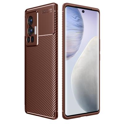 China Classic High Carbon Texture Mobile Phone Protective Cases Covers Soft TPU Fashion Handy Phone Case For vivo X70 for sale