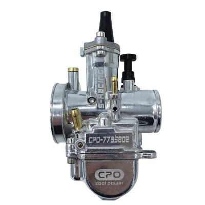 China Universal Aluminum 28 2T 4T PWK Carburetor Silver 30 32 34mm Motorcycle Carburador Racing Parts Scooters Dirt Bike ATV With Power Jet for sale