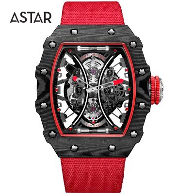 China Low moq logo date mechanical automatic watch case sapphire crystal glass carbon fiber carbon fiber custom cavity automatic skeleton wholesale for sale for sale