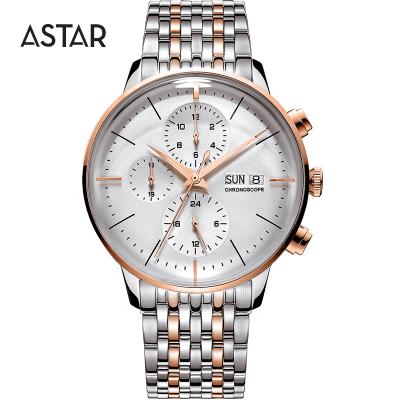 China Custom Logo Dome Auto Date All Solid Band 316L Stainless Steel Mechanical Transparent Automatic Chronograph Watch Man For Sale for sale