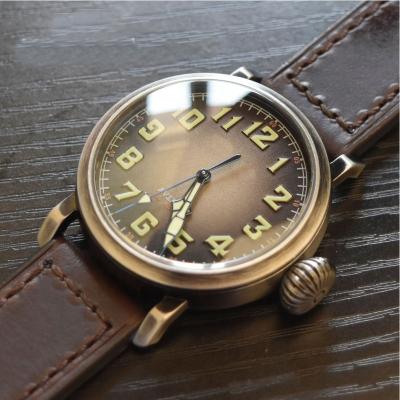 China Custom Sapphire CUSN8 c3 ETA 2824 Luminous Bronze Mechanical Automatic Pilot Watch Chronograph Limited Edition Luxury Watch For Sale for sale