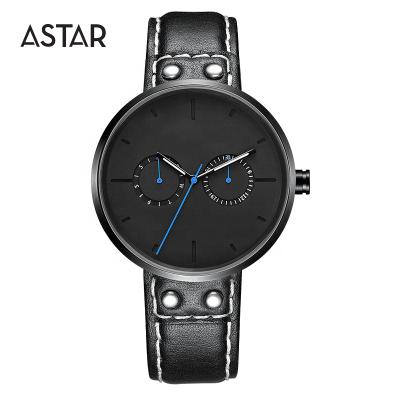 China High quality custom made wholesale automatic stainless steel unisex minimalist back logo date multifunctional genuine leather watch for sale for sale