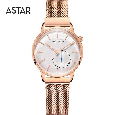 China Dropshipping Fashion Auto Date Japan Stainless Steel Casual Quartz Curved Stainless Steel Mesh Glass Milanese Wristwatch For Woman for sale