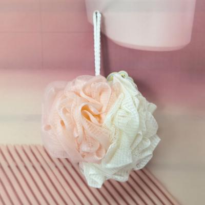 China EXFOLIATING Double Color Exfoliating Body Bath Net Scrub Shower Sponge Blow Flower for sale