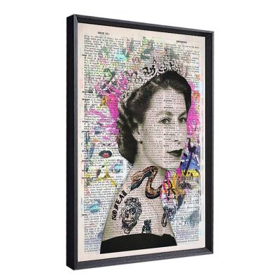 China Contemporary Abstract Queen Elizabeth Collage Art Canvas Wall Painting on Home Posters and Prints Woman Portrait Pictures Decor for Room for sale