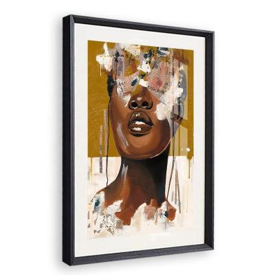 China Contemporary Abstract Broken Face Poster Painting Wall Decor African Portrait Canvas Prints Watercolor Collage Pieces For Living Room for sale