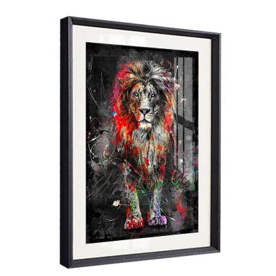 China Contemporary Colorful African Lion Graffiti Canvas Art Posters and Street Art Animal Paintings Print On The Wall Art Pictures Home Decor for sale