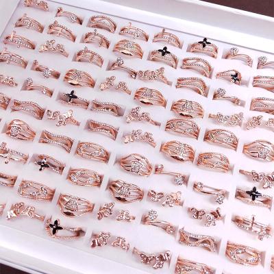 China Cute Ring Cheap Mixed Gold Ring Discount Fashion Jewelry Ring Mixed No Rust Not To Fade Nickel Free Running Ring for sale