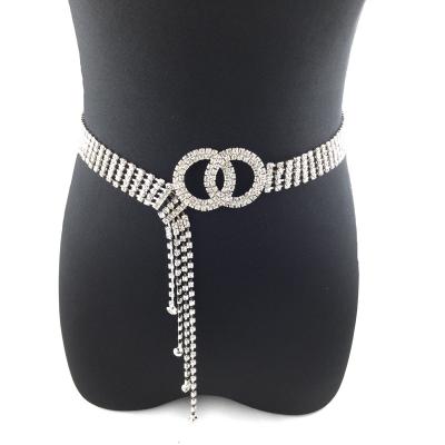 China Gold Silver Crystal Waist Chain Hiphop Belly Chain Fashion Belly Jewelry Fashion Nigerian Bling Bling African Nigerian Stocks for sale