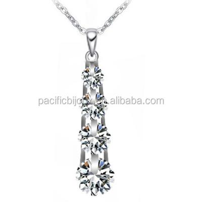 China New Trendy Ethnic Zirconia Pendant Necklace Gemstone Jewelry Necklace Made in Yiwu for sale