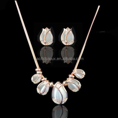 China Neo-Gothic Cat Eye Tulip Jewelry Necklace Earring Set Costume Jewelry Set for sale